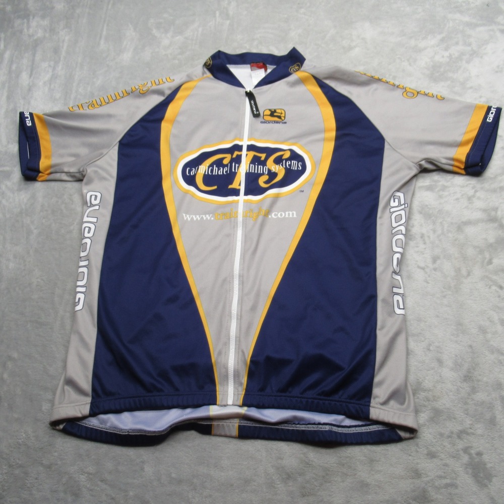 Giordana Cycling Jersey Unisex XXL Blue CTS Team FullZip Short Sleeve Italy Made